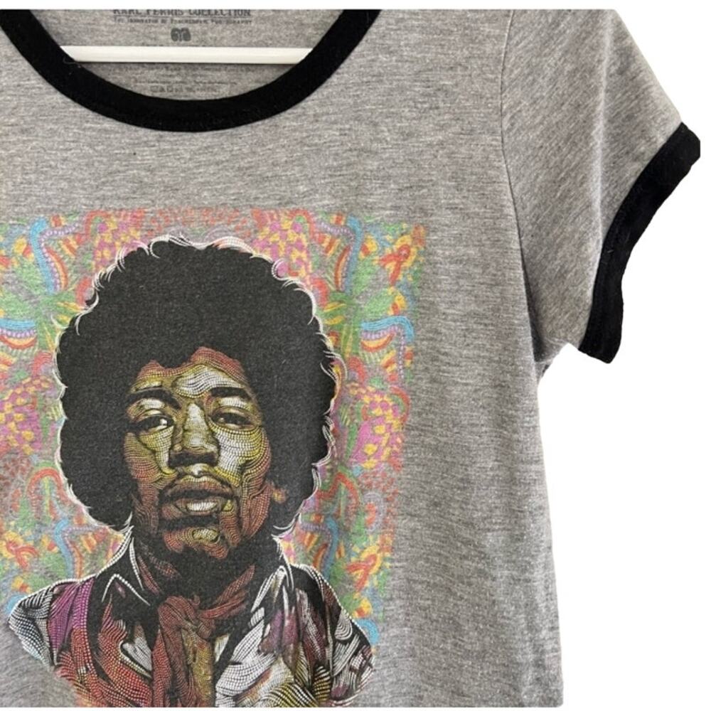 Jimi Hendrix Ringer Style Cropped Tee - Picture 3 of 3